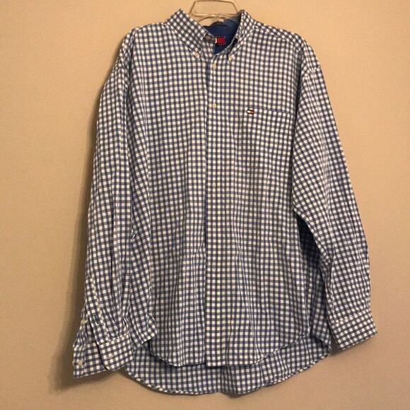 Tommy Hilfiger Blue Check Button Down - Size XL - Picture 1 of 7